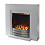 Caprice White Stone effect Electric fire suite