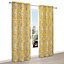 Carabelle Yellow Floral Lined Eyelet Curtains (W)167cm (L)183cm, Pair