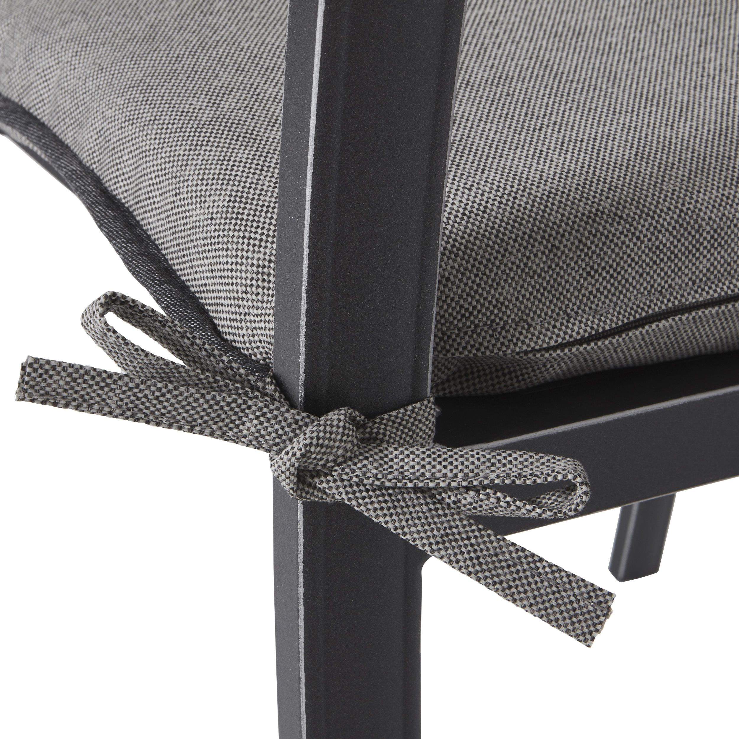 Carambole Dark grey Metal Dining Armchair | DIY at B&Q
