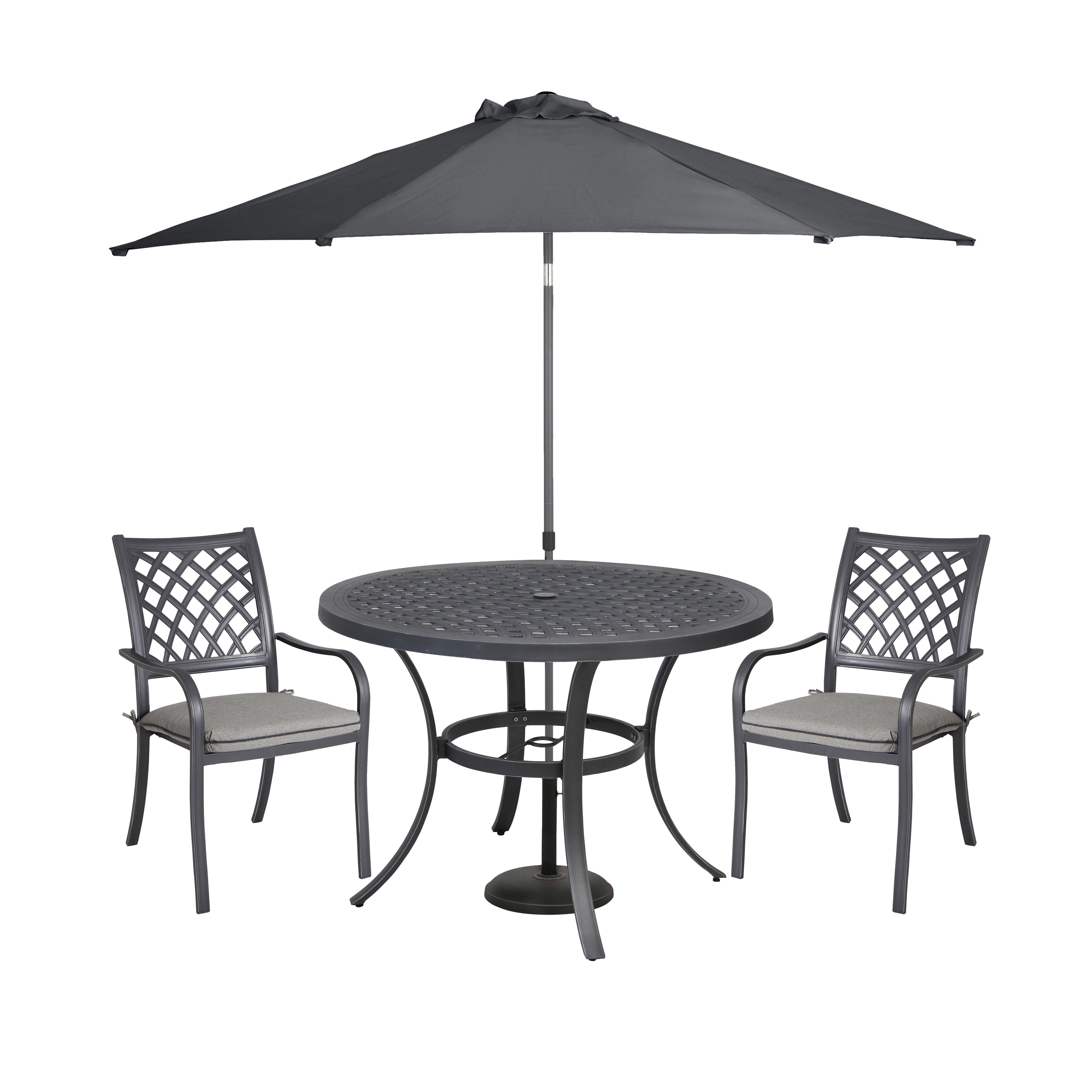 Carambole dark grey metal dining armchair sale