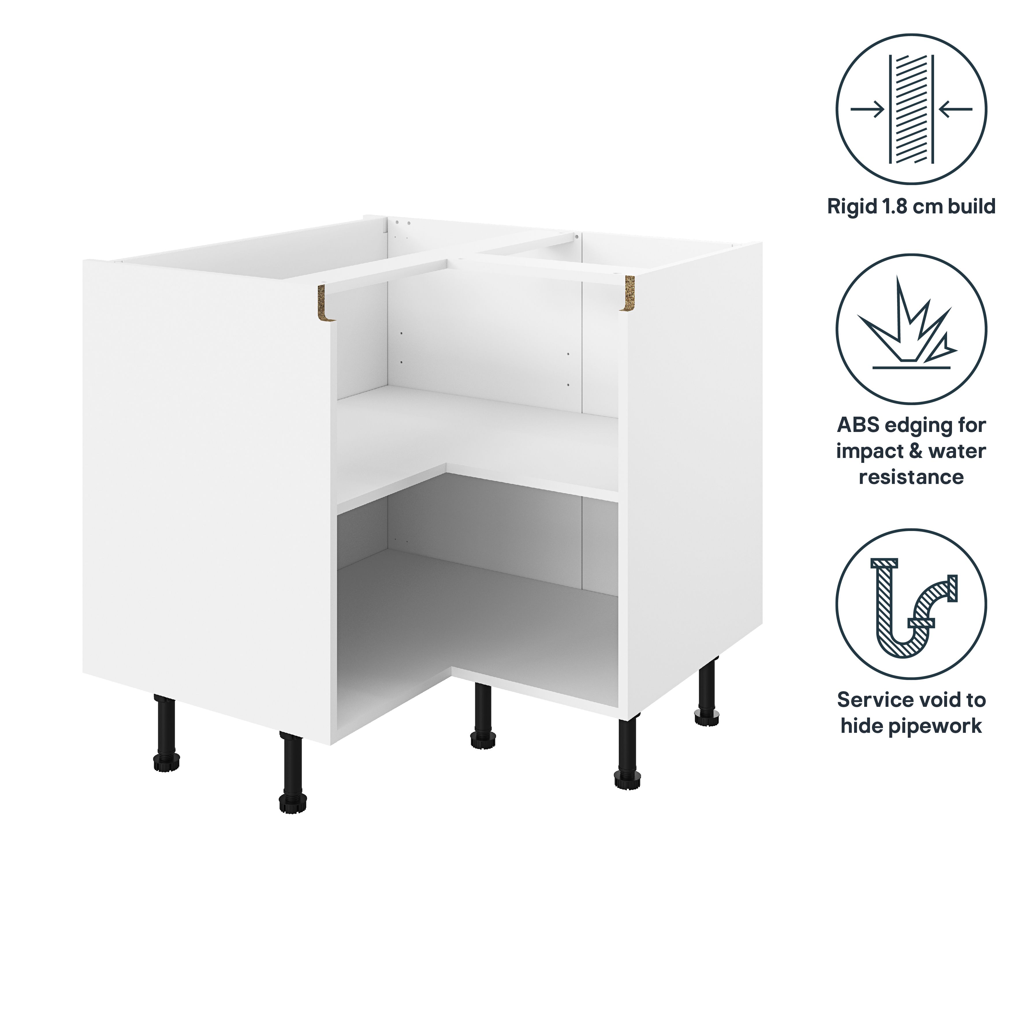 Caraway Innovo White Corner Base unit, (W)930mm