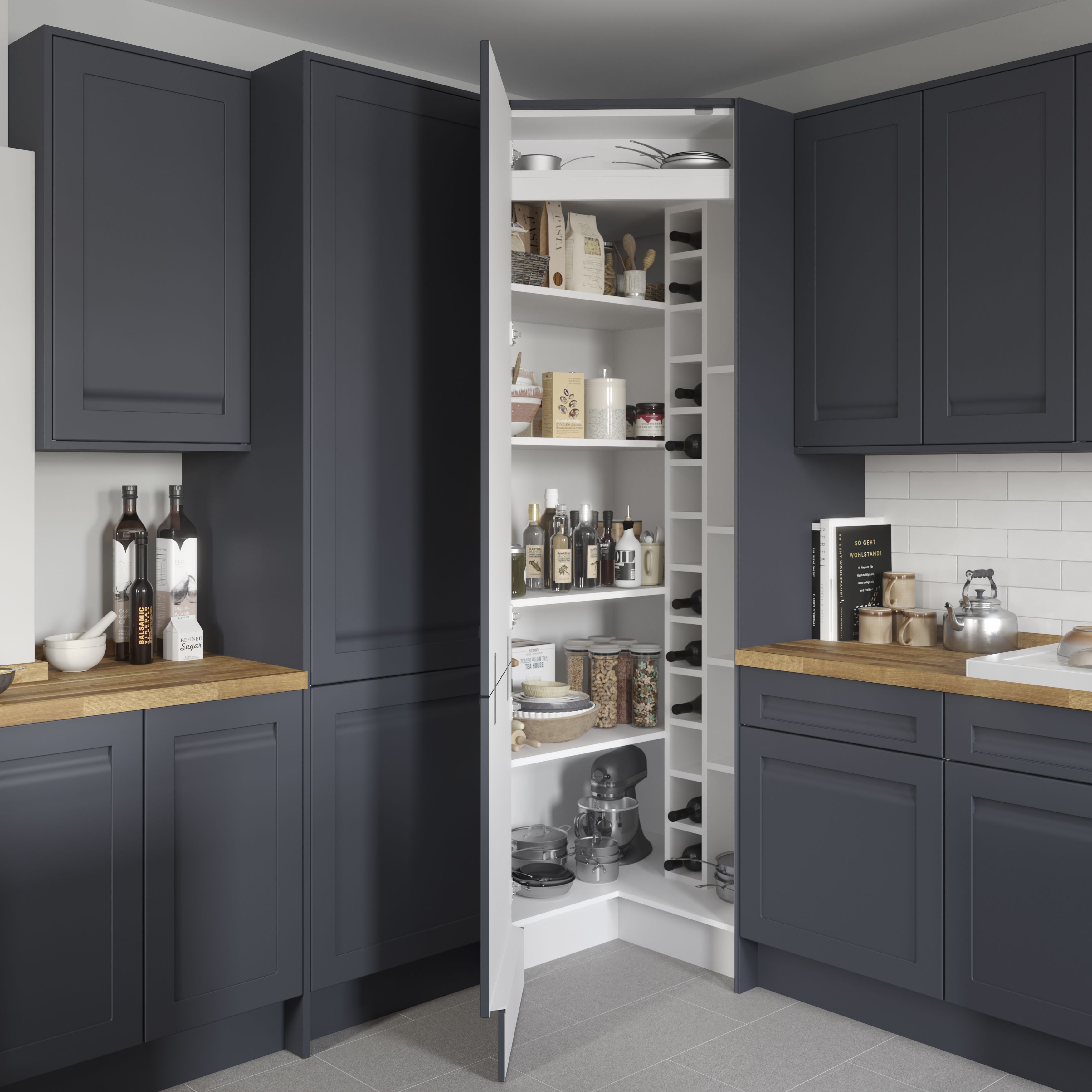 B and q tall shop larder unit