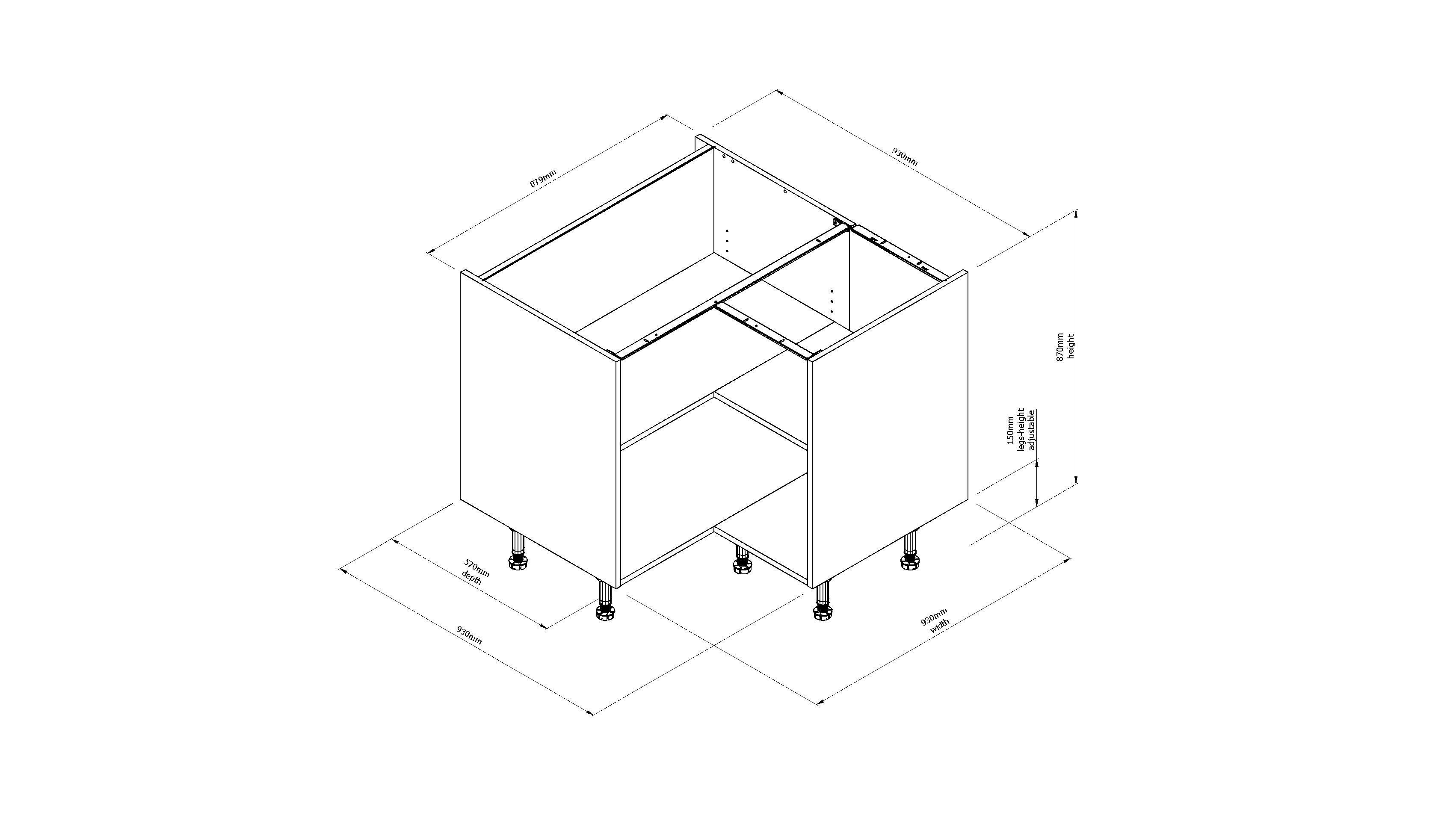 B&q corner outlet base unit