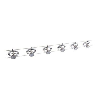 Cardan Gloss Silver & white Chrome effect Mains-powered 6 lamp Suspended spotlight