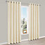 Carem Cream Plain Lined Eyelet Curtains (W)117cm (L)137cm, Pair