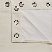 Carem Cream Plain Lined Eyelet Curtains (W)117cm (L)137cm, Pair