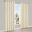 Carem Cream Plain Lined Eyelet Curtains (W)167cm (L)228cm, Pair