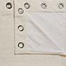 Carem Cream Plain Lined Eyelet Curtains (W)228cm (L)228cm, Pair
