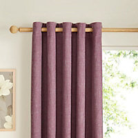 Carina Blueberry & purple Plain Lined Eyelet Curtains (W)117cm (L)137cm, Pair
