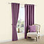Carina Blueberry & purple Plain Lined Eyelet Curtains (W)228cm (L)228cm, Pair