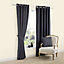 Carina Charcoal Plain Lined Eyelet Curtains (W)117cm (L)137cm, Pair