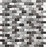 Carini Grey Gloss Aluminium Mosaic tile, (L)304mm (W)292mm