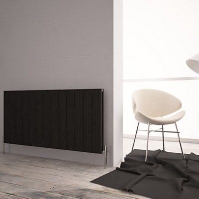 Carisa Monza Black Horizontal Designer Radiator, (W)1230mm x (H)600mm