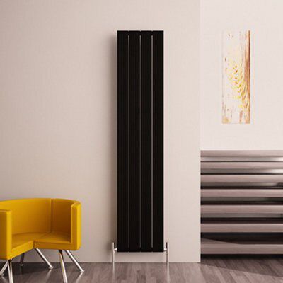 Carisa Monza Black Vertical Designer Radiator, (W)375mm x (H)1800mm ...