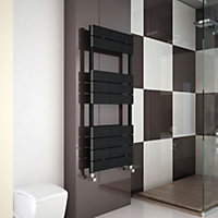 Carisa Monza Electric Black Towel warmer (H)1190mm (W)500mm