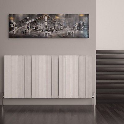 Carisa Monza White Horizontal Designer Radiator, (W)1230mm x (H)600mm
