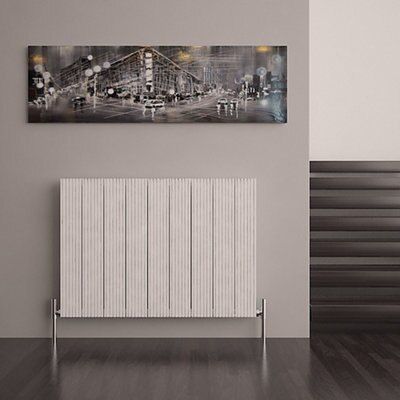 Carisa Monza White Horizontal Designer Radiator, (W)850mm x (H)600mm