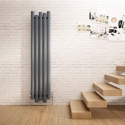 Carisa Motion Vertical Designer Radiator, Anthracite (W)390mm (H)1800mm ...