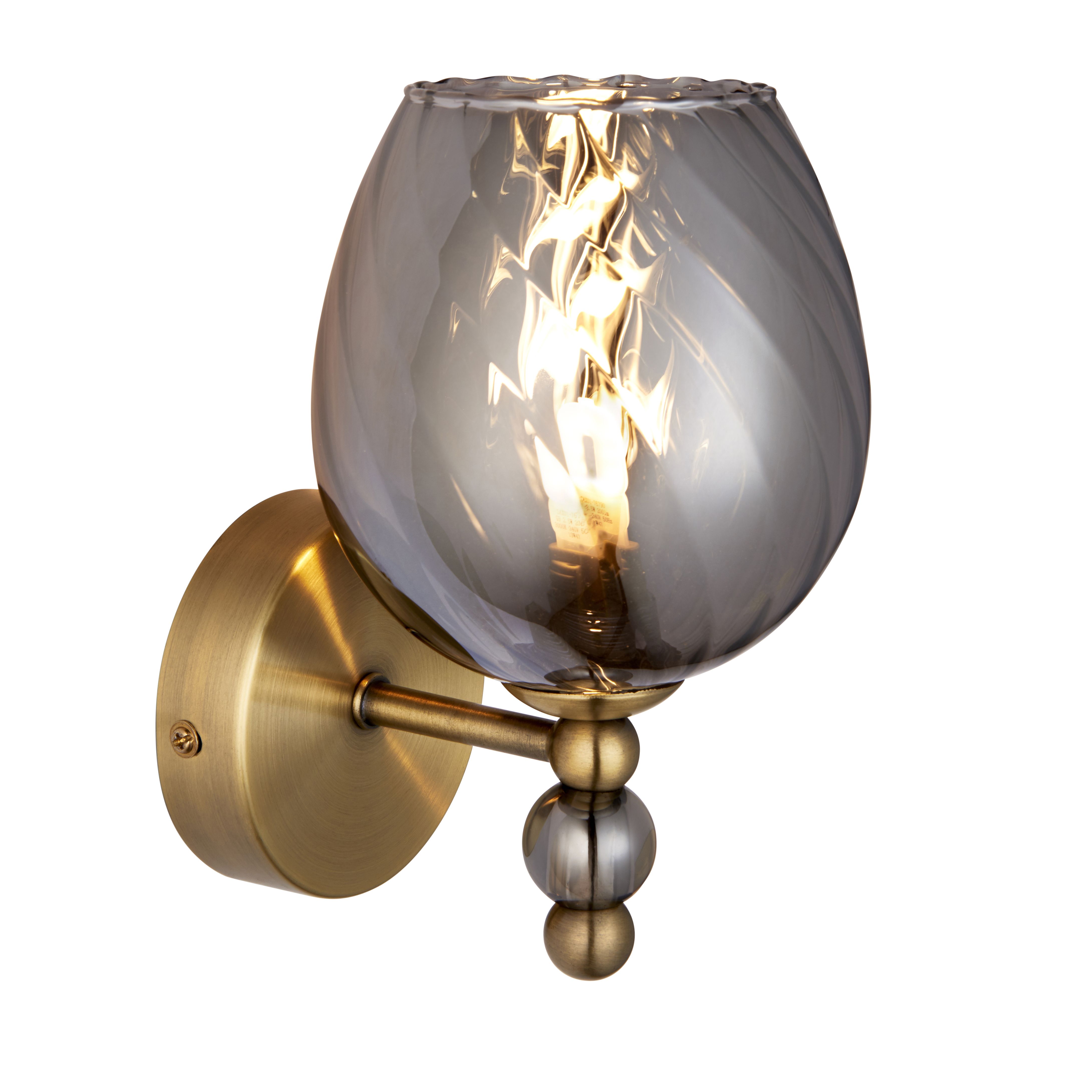 Carla Classic Antique brass effect Wired LED Wall light