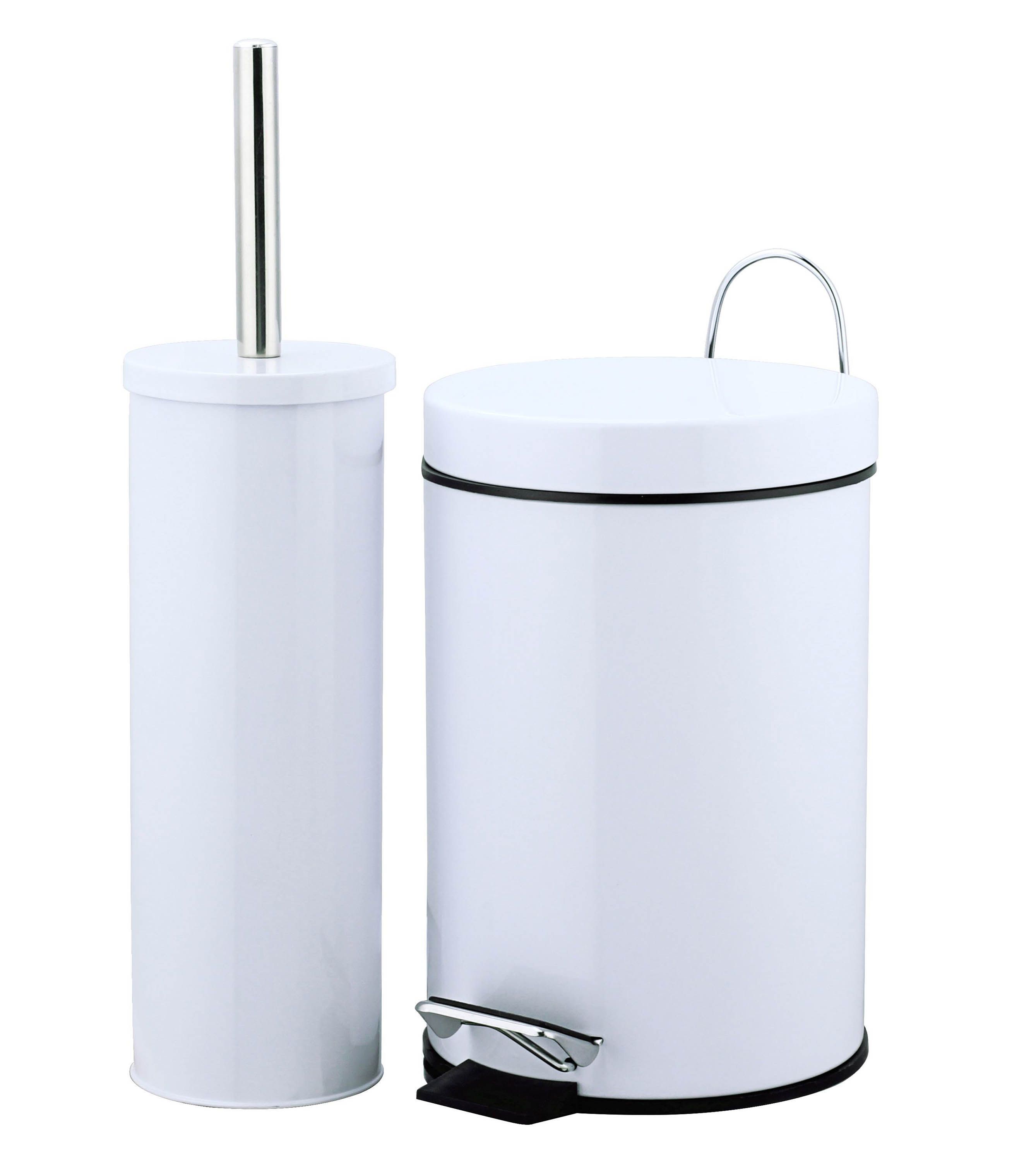 Bathroom bin and brush shop set