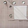 Carlena Brown & cream Check Lined Eyelet Curtains (W)167cm (L)228cm, Pair