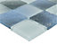 Carnival Blue & white Glass Mosaic tile, (L)300mm (W)300mm