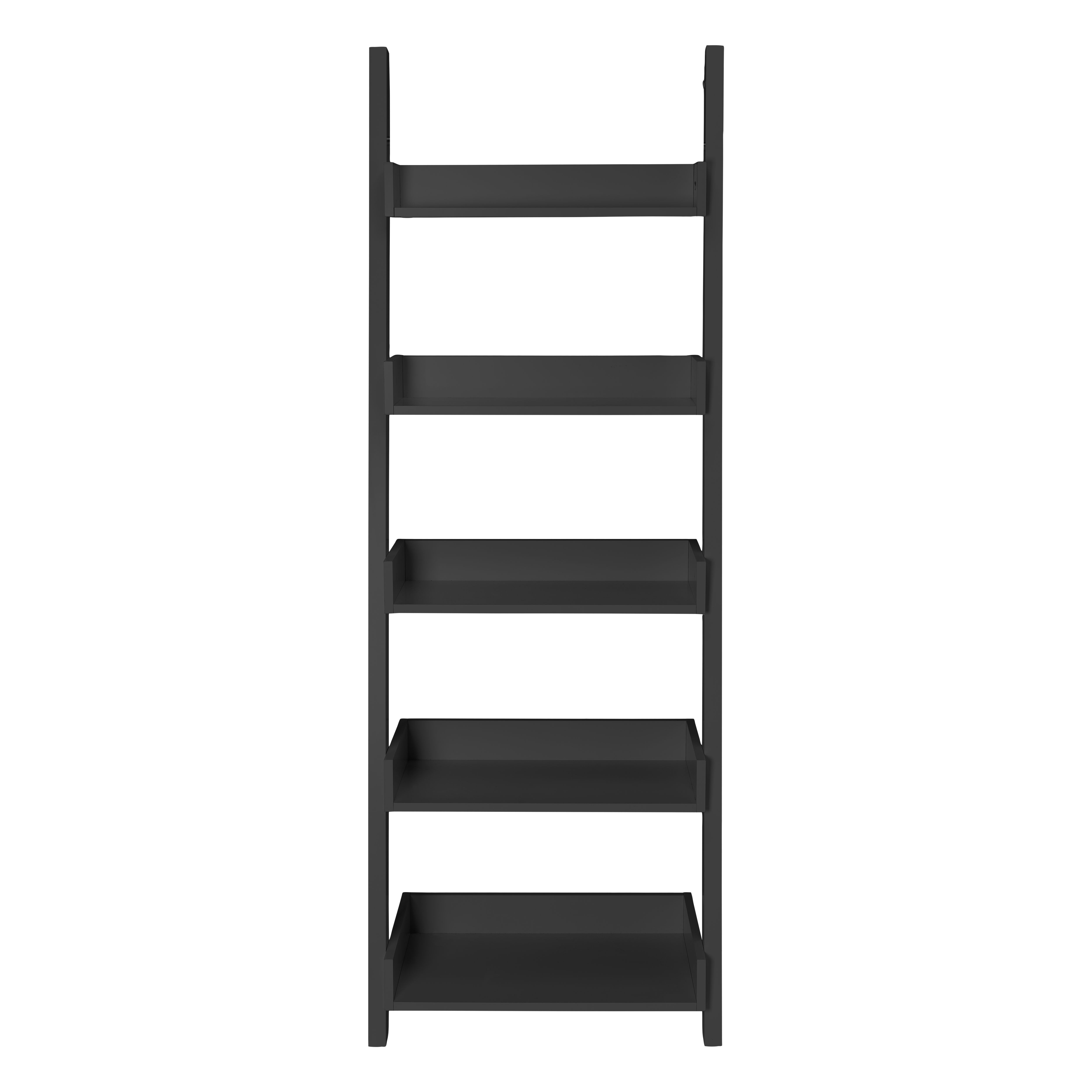 Carnon Black Freestanding 5 shelf Bookcase, (H)1700mm (W)600mm