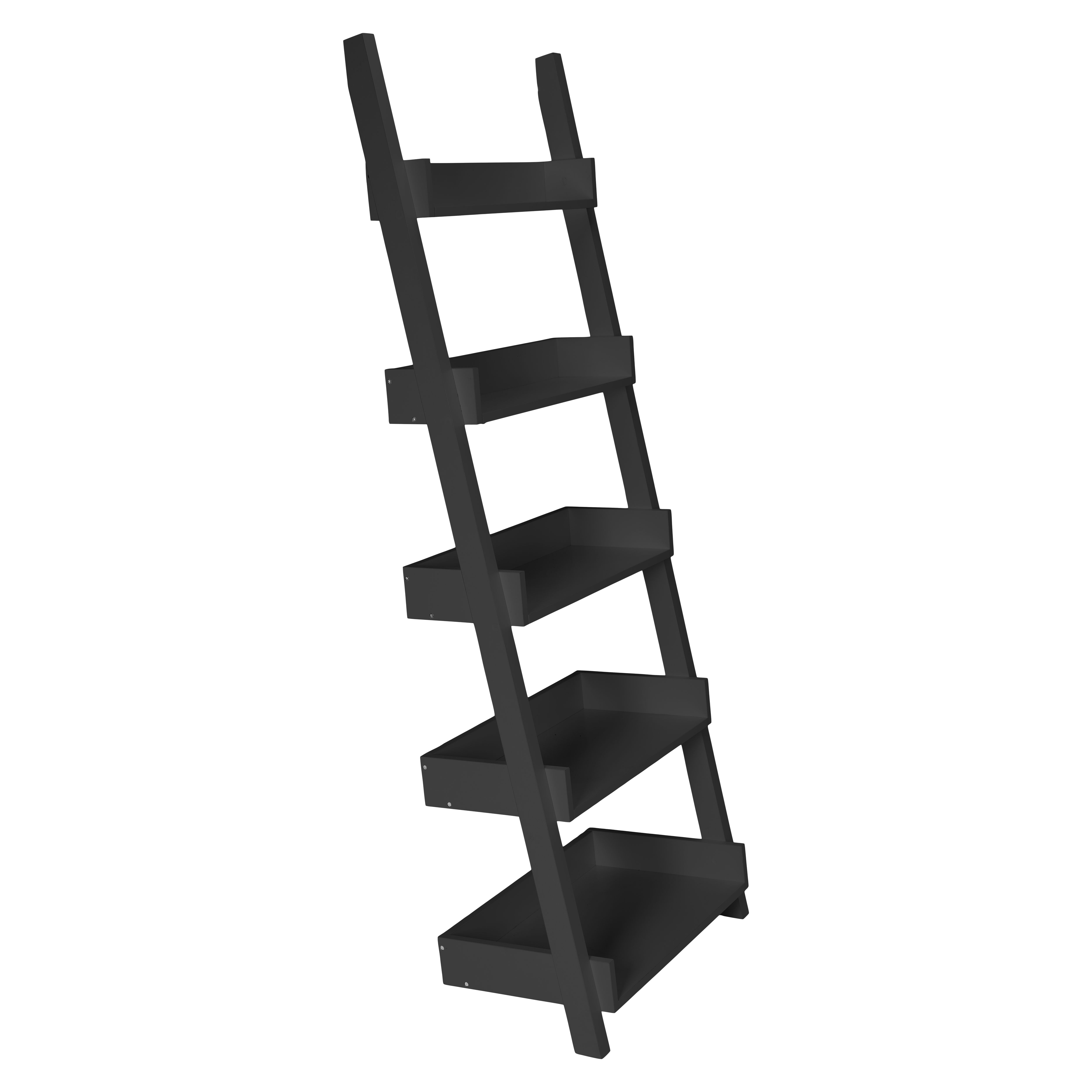Carnon Black Freestanding 5 shelf Bookcase, (H)1700mm (W)600mm