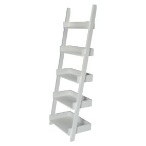 Carnon White 5 Shelf Freestanding Ladder bookcase (H)1700mm (W)600mm (D)350mm
