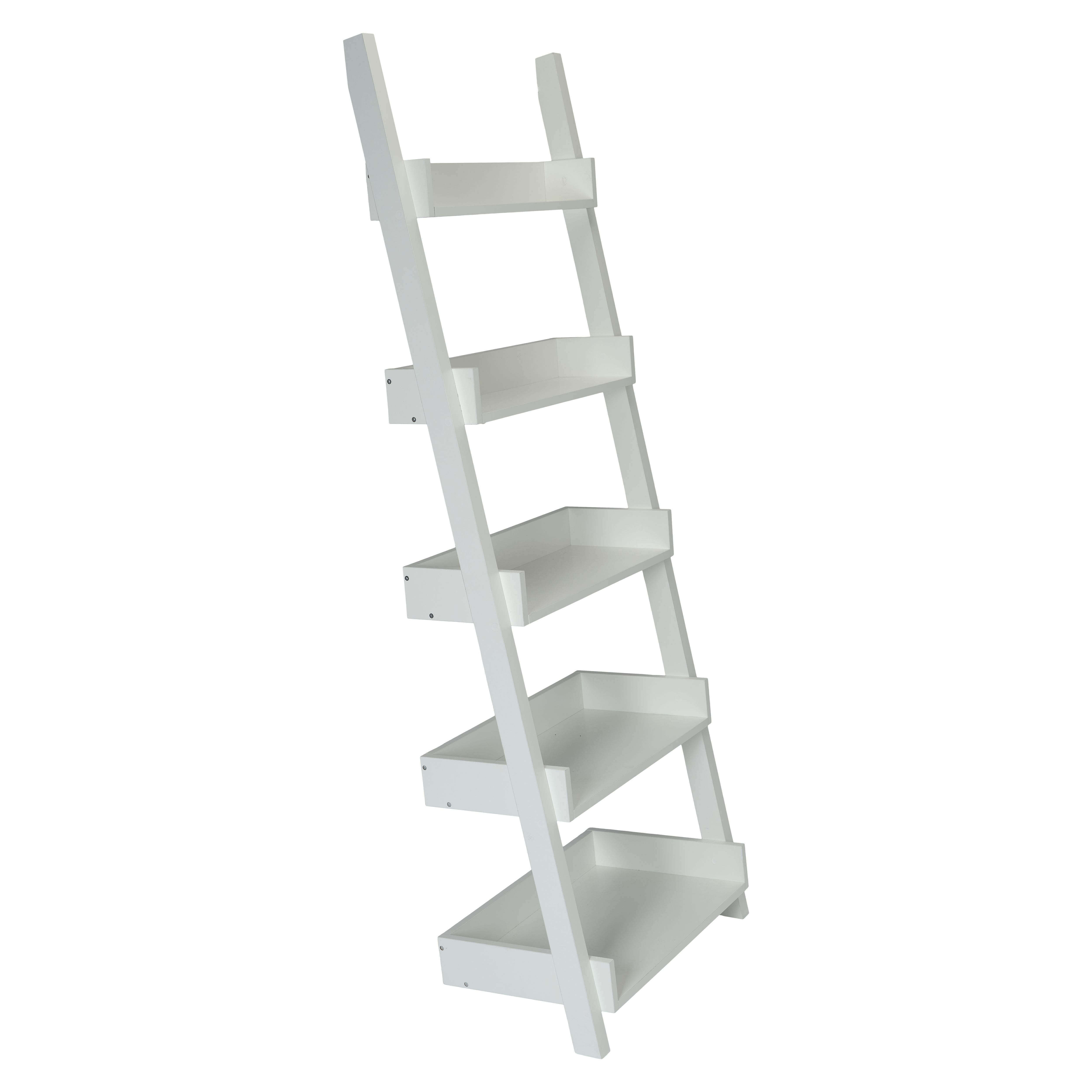 Carnon White Freestanding 5 shelf Bookcase, (H)1700mm (W)600mm