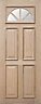 Carolina Frosted Glazed Flocked Oak veneer LH & RH External Front door, (H)1980mm (W)762mm