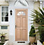 Carolina Frosted Glazed Flocked Oak veneer LH & RH External Front door, (H)1980mm (W)762mm