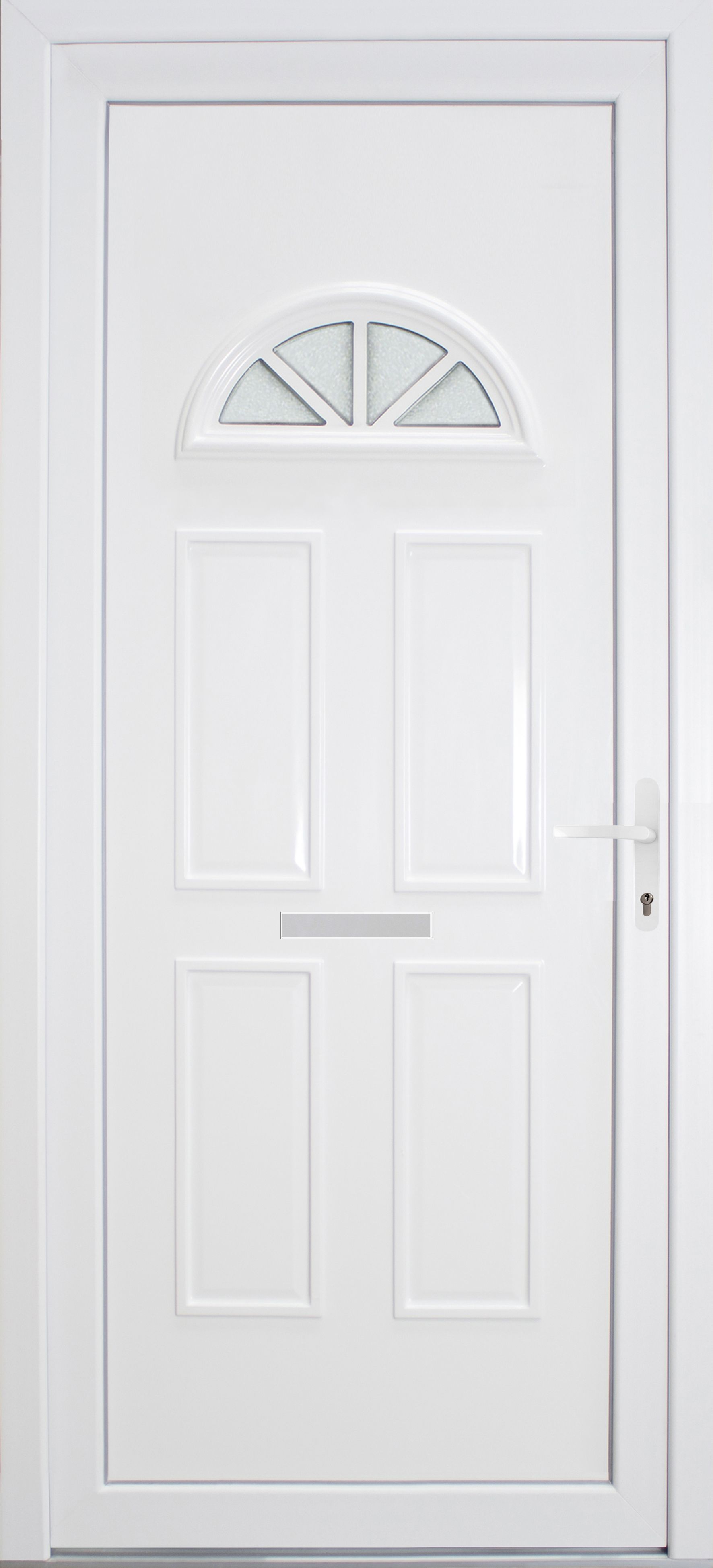 Carolina Frosted Glazed White LH External Front Door set, (H)2055mm (W)920mm