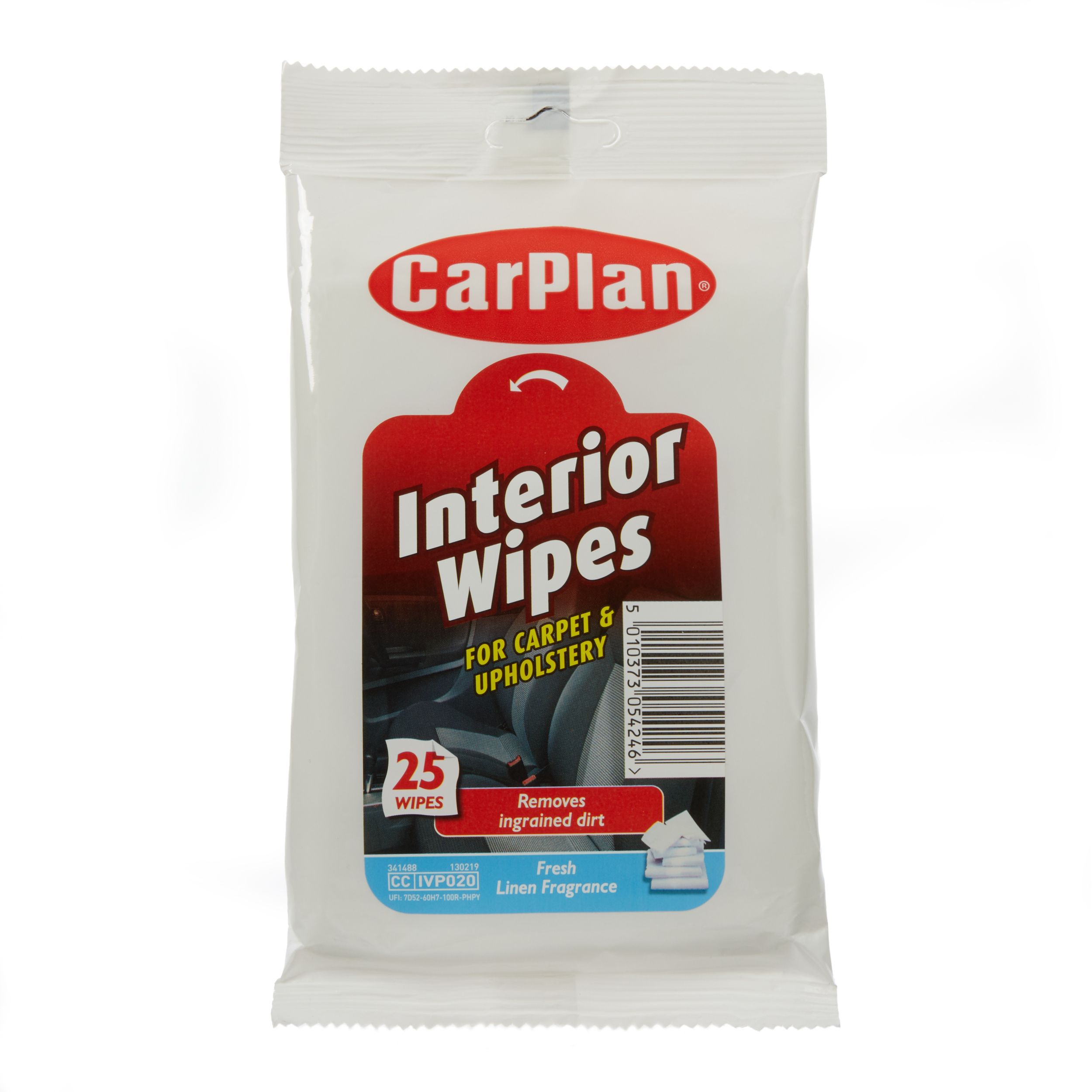 Buy CarPlan Interior Upholstery wipes, Pack of 25 DIY at B&Q