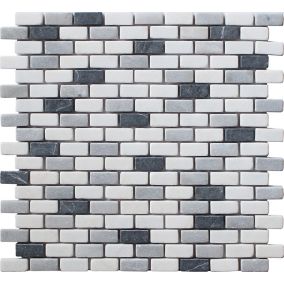 Carrera Multicolour Marble Mosaic tile, (L)321mm (W)304mm