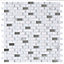 Carrera White Gloss & matt Mirror effect Art deco Glass Mosaic tile, (L)298mm (W)308mm