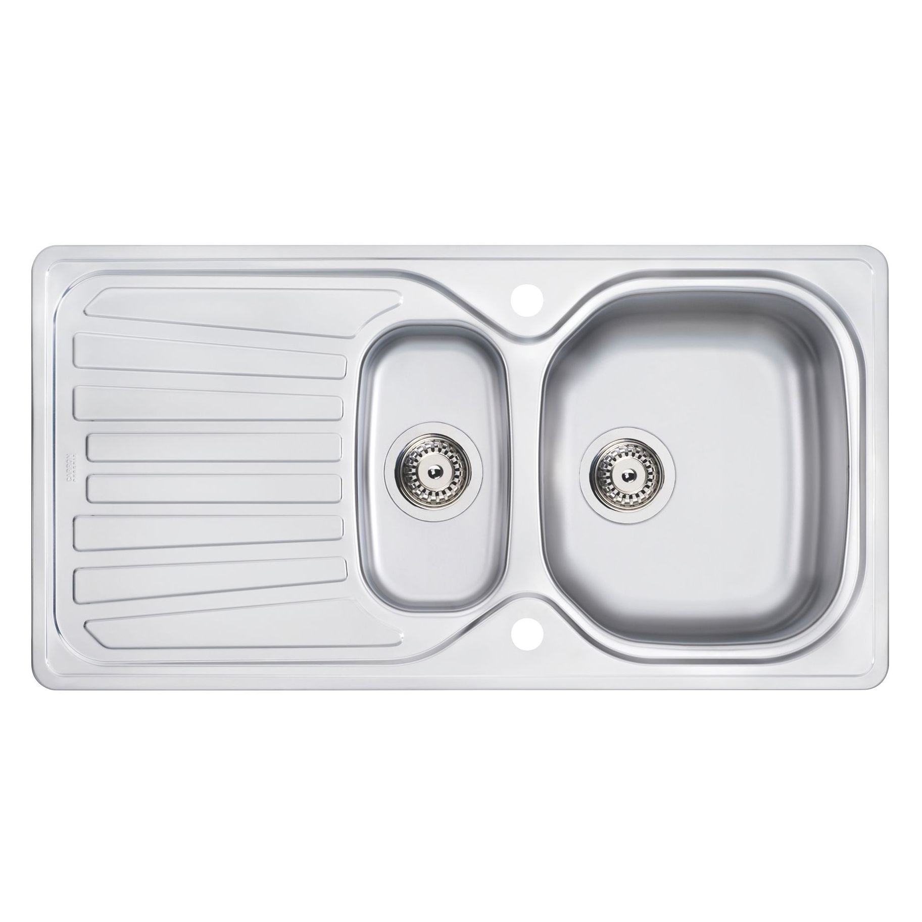 Carron Phoenix Stainless steel 1.5 Bowl Kitchen sink 965mm x 965mm