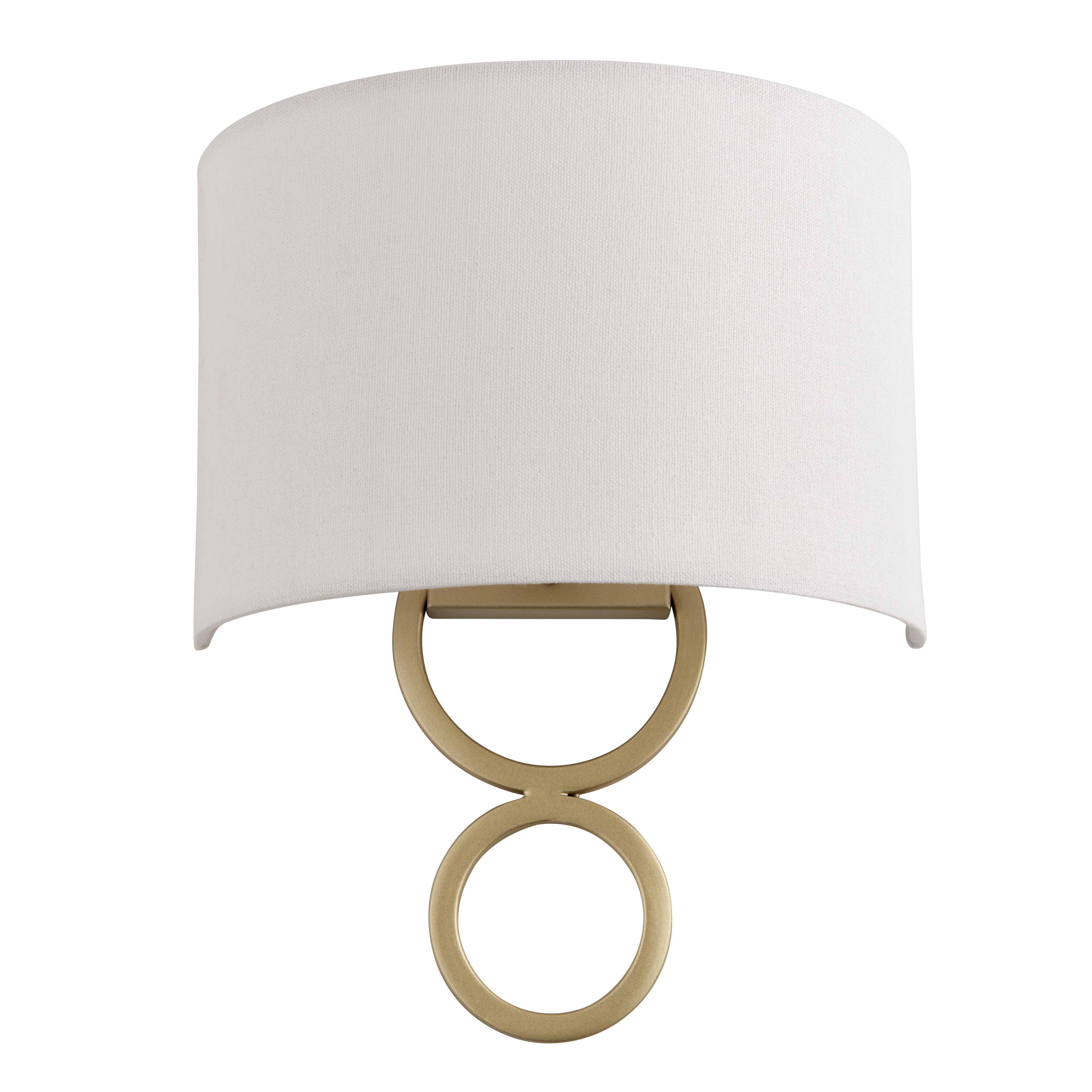 Carter Satin White Gold effect Wired Wall light