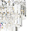 Cascade Bargo Brushed Glass & metal Chrome effect 3 Lamp Ceiling light