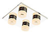 Cascade Meroo Brushed Acrylic & steel Chrome effect 4 Lamp Bathroom Ceiling light