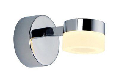 Cascade Meroo Clear Chrome effect Bathroom LED Bathroom wall light ...
