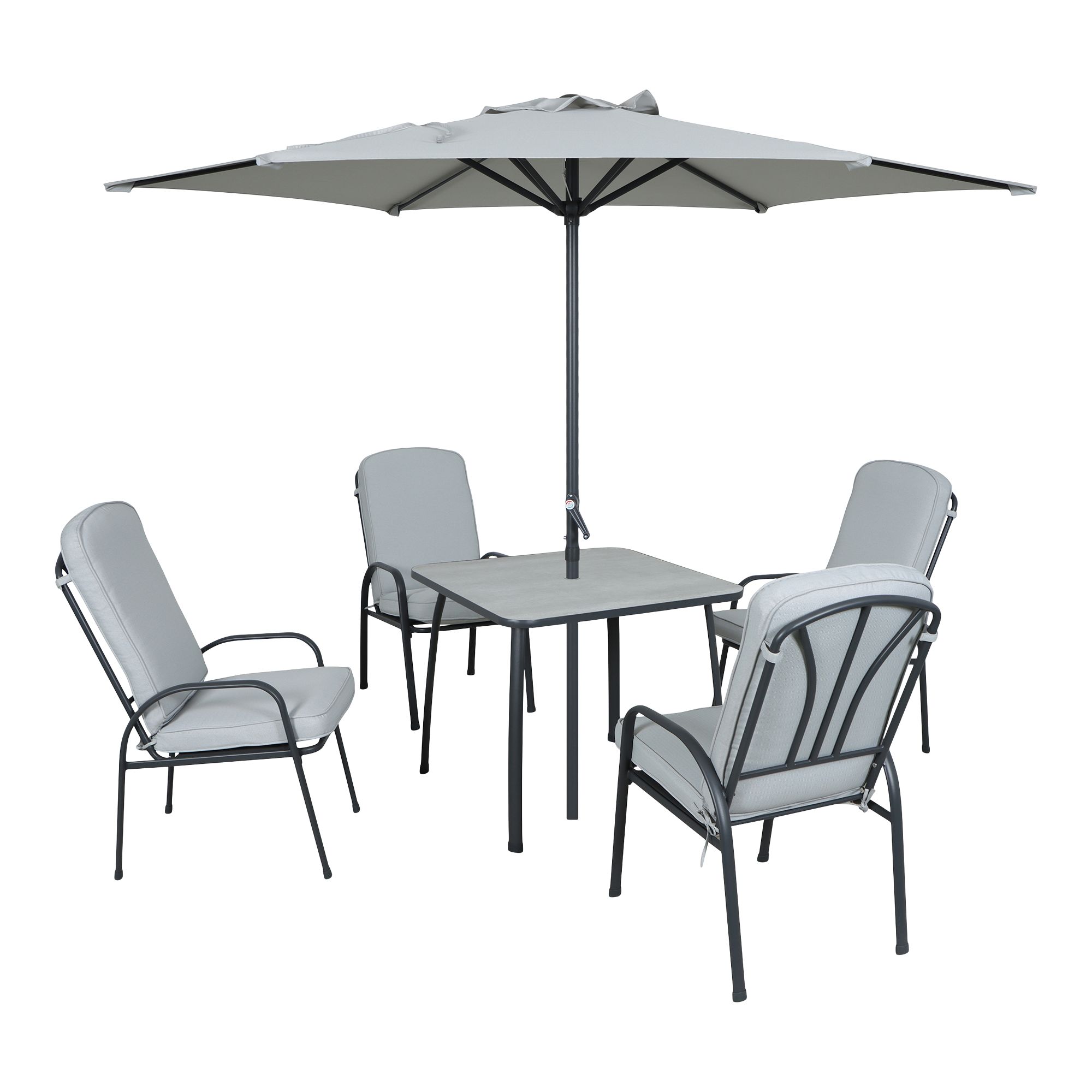 Casima Grey Metal 4 seater Dining set