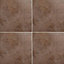 Castle travertine Chocolate Satin Patterned Stone effect Ceramic Wall & floor Tile Sample