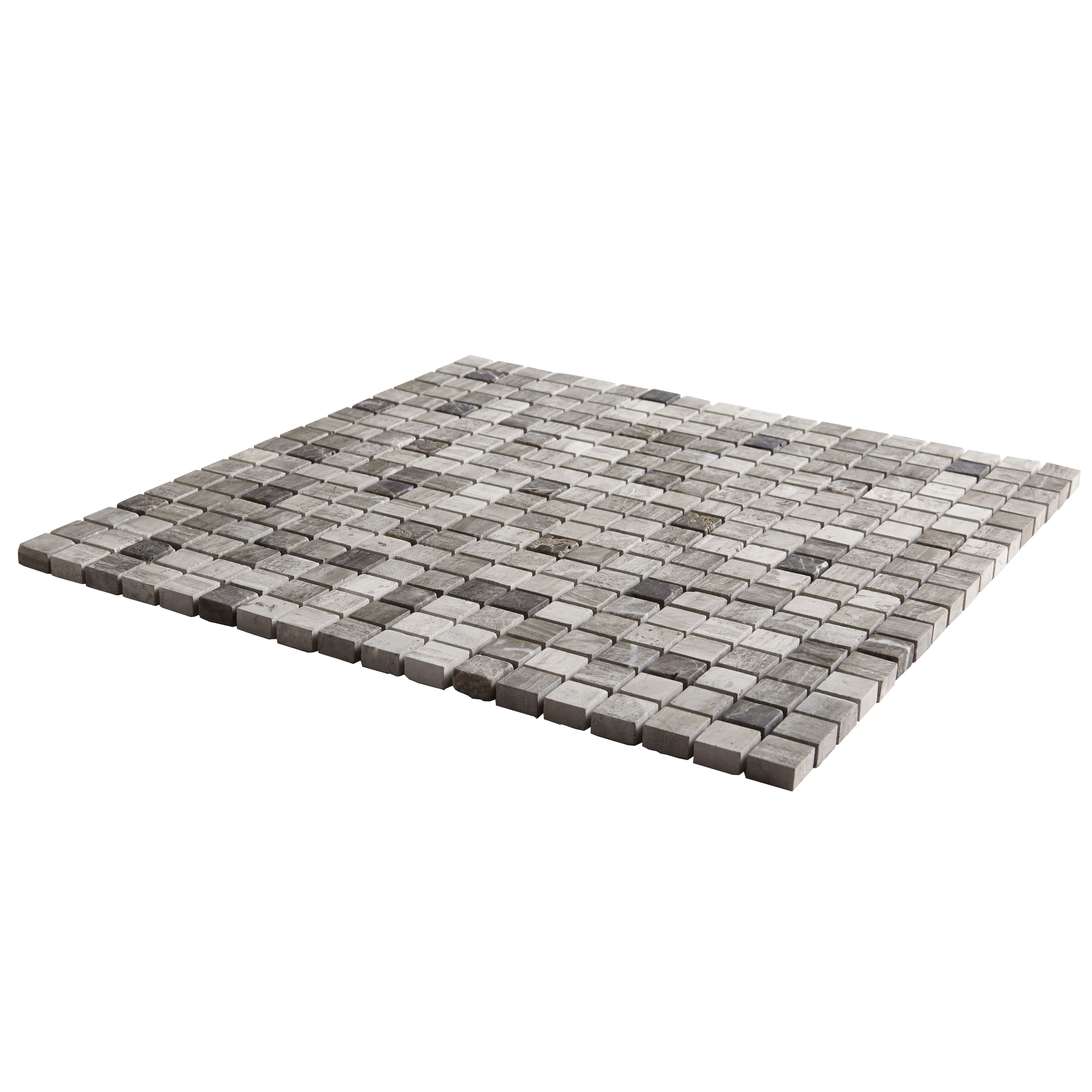 Catane Brown & grey Gloss Stone effect Mosaic Natural stone Mosaic tile - 3