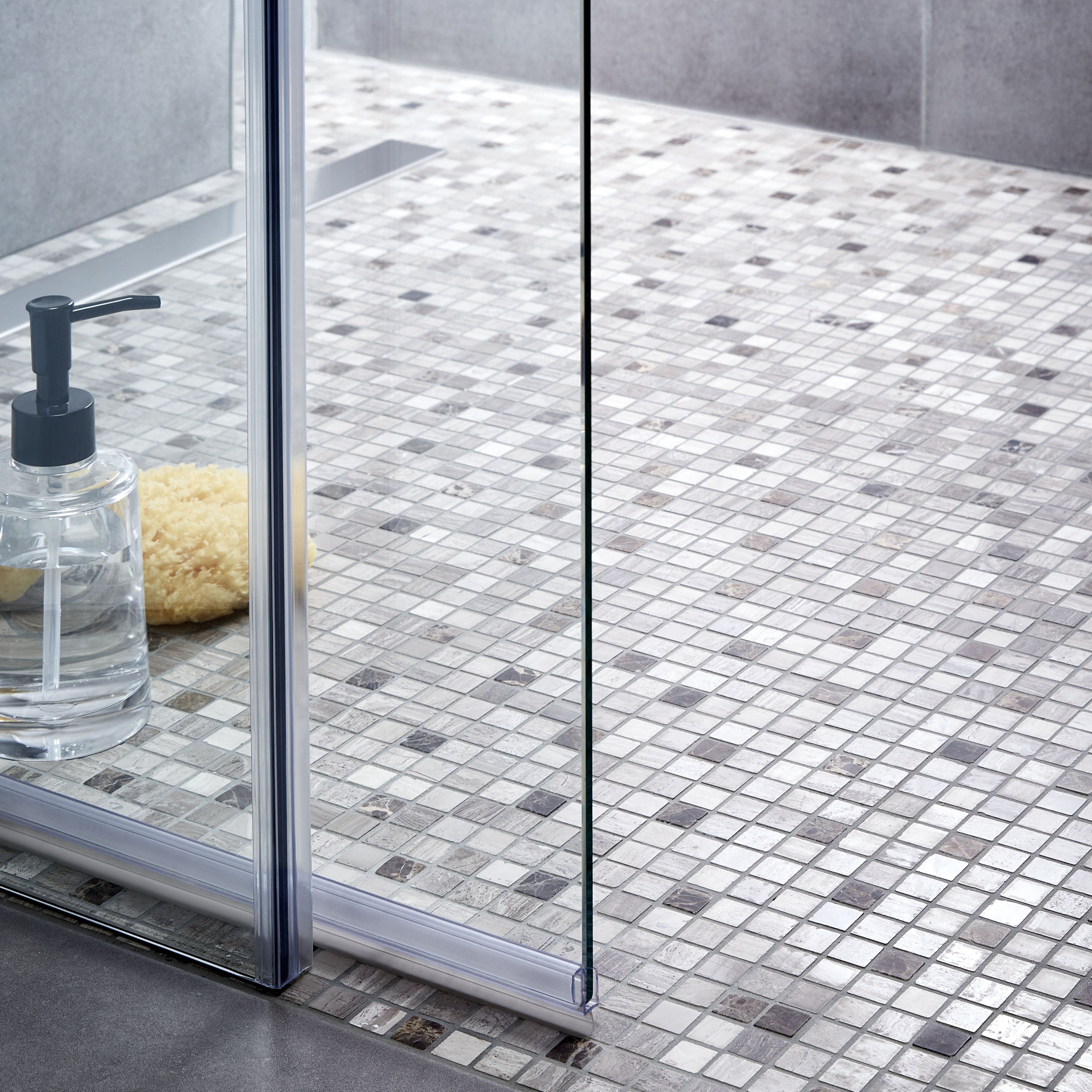 Catane Brown & grey Gloss Stone effect Mosaic Natural stone Mosaic tile