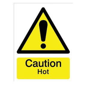 Caution hot Self-adhesive labels, (H)200mm (W)150mm