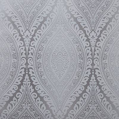 Celosi Grey Damask Metallic Effect Textured Wallpaper Diy At B Q - Grey Metallic Textured Wallpaper