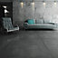 Cementina Anthracite Matt Porcelain Wall & floor Tile, (L)600mm (W)600mm