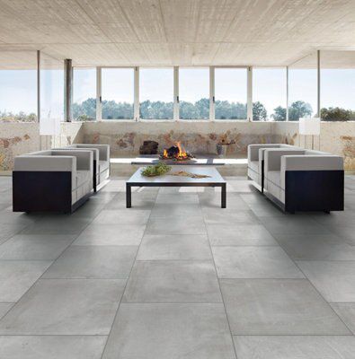 Cementina Grey Matt Stone effect Porcelain Wall & floor Tile, (L)600mm (W)600mm