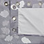 Centola Grey Leaves Lined Eyelet Curtains (W)167cm (L)183cm, Pair